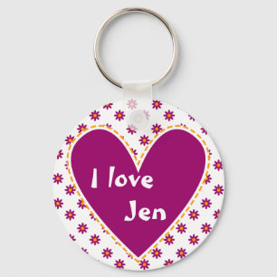 "I love" - Customize with your name Keychain