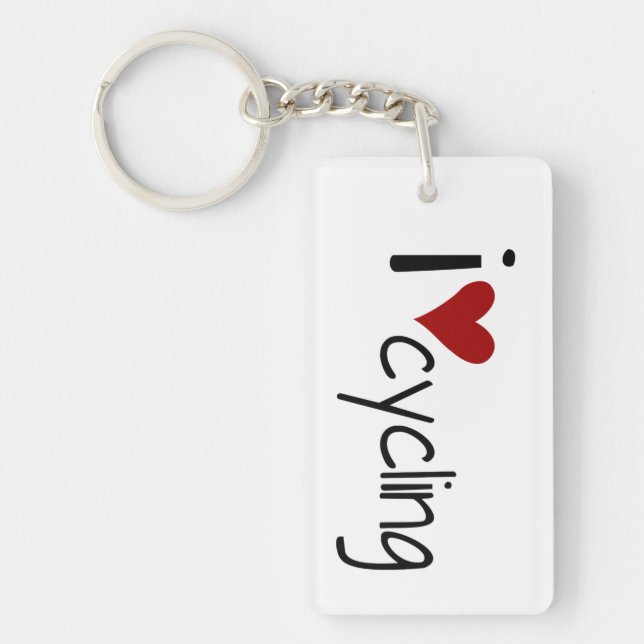 I Love Cycling Key-chain Keychain (Front)