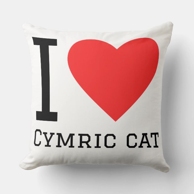 I love cymric cat throw pillow (Front)