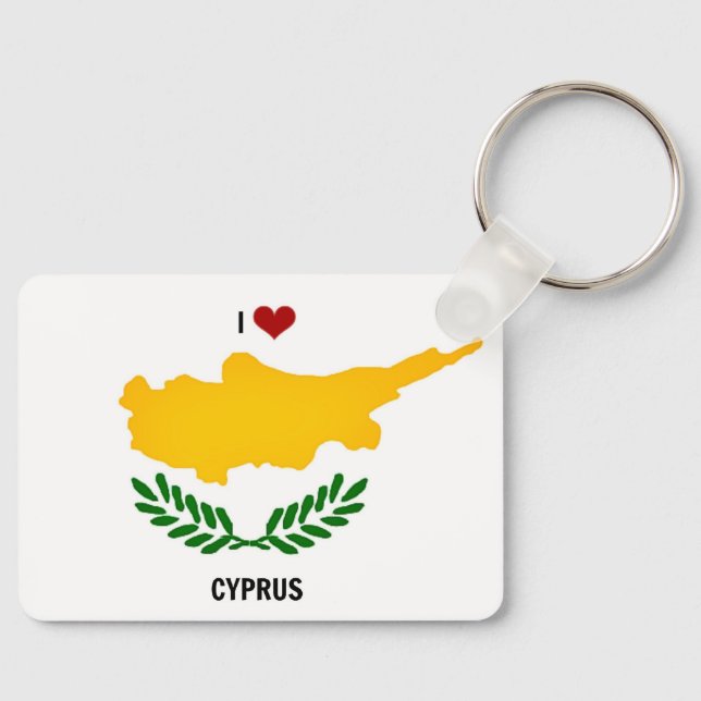I Love Cyprus Keychain (Front)