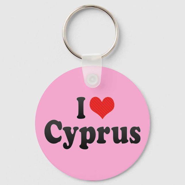 I Love Cyprus Keychain (Front)