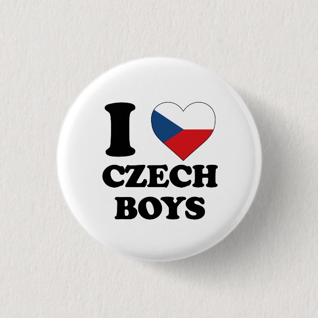 I love Czech Boys 1 Inch Round Button (Front)