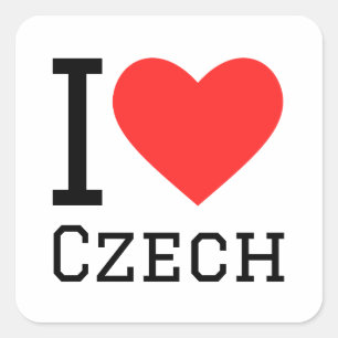 I love czech square sticker