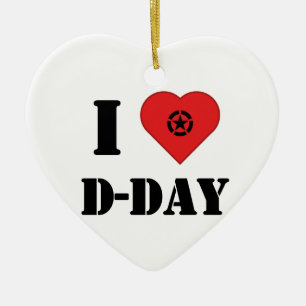 I love D-Day Ceramic Ornament