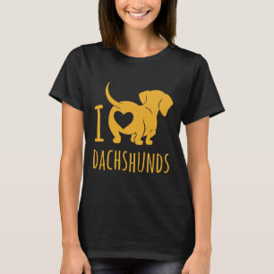 I Love Dachshund Butt Brown T-Shirt