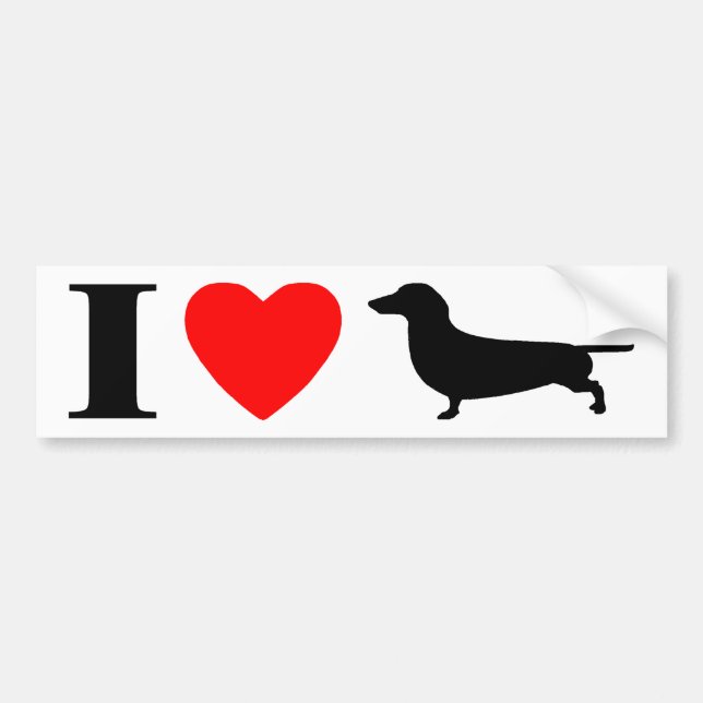 I Love Dachshunds Bumper Sticker (Front)