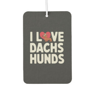I Love Dachshunds Cute Cartoon Air Freshener