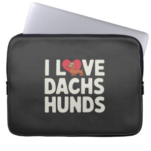 I Love Dachshunds Cute Cartoon Laptop Sleeve
