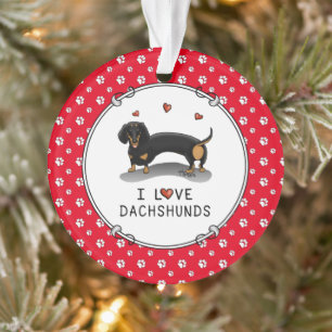 I Love Dachshunds Dachsies (noir et bronze) mignon