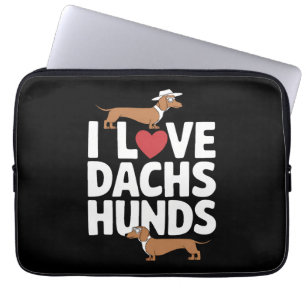 I Love Dachshunds Fun Graphic for Dog Lovers Laptop Sleeve