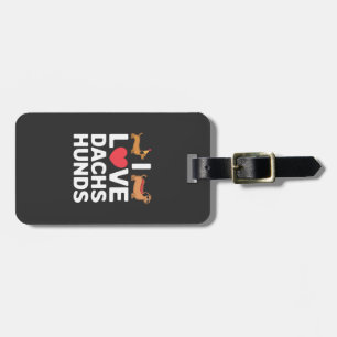 I Love Dachshunds Fun Illustration with Cool Luggage Tag