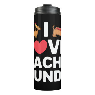 I Love Dachshunds Fun Illustration with Cool Thermal Tumbler