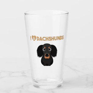 I LOVE DACHSHUNDS GLASS