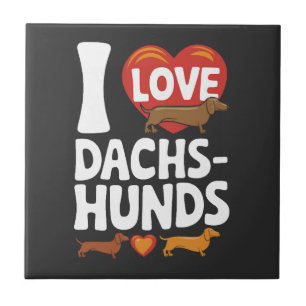 I Love Dachshunds Heartwarming Pet Lovers Design Tile
