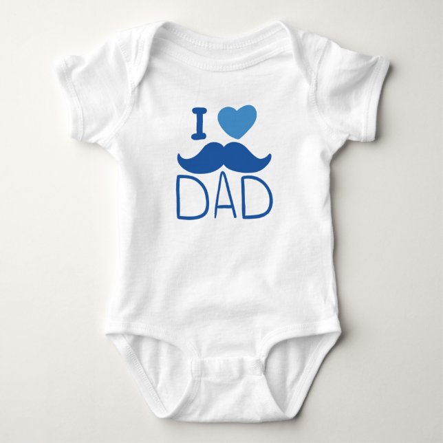I Love Dad Baby Bodysuit (Front)