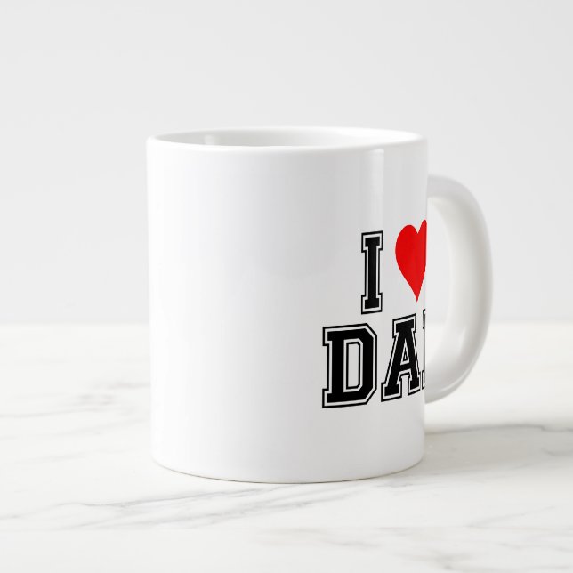I Love Dad Coffee Mug – Minimalist Gift for Father (Front Right)