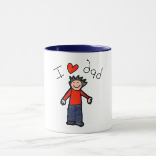 "I Love Dad" combiné deux tonnes. Mug