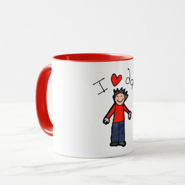 "I Love Dad" combo two toned mug. Mug (Front Left)