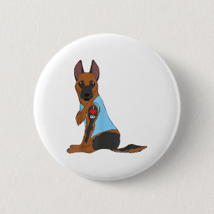 I Love Dad - Dog Heart Tattoo Belgian Malinois She 2 Inch Round Button
