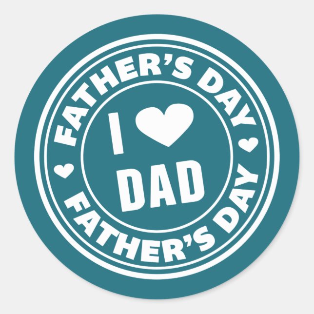 I Love Dad Happy Father's Day | Sticker (Front)