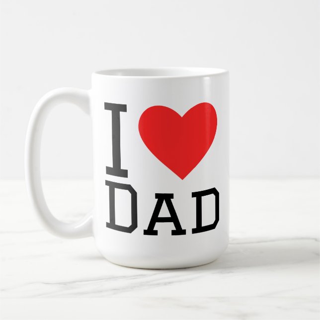 I love dad square sticker coffee mug (Left)