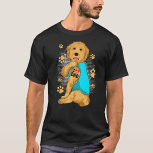 I Love Dad Tattoo Golden Doodle Dog Owner Father's T-Shirt