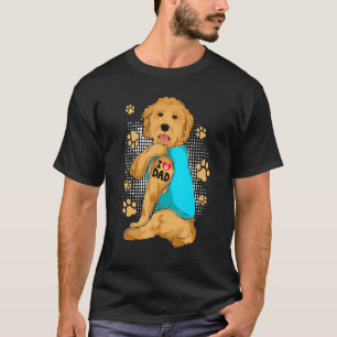 I Love Dad Tattoo Golden Doodle Dog Owner Father's T-Shirt
