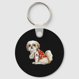 I Love Dad Tattoo Shih Tzu Dad Funny Fathers Day G Keychain