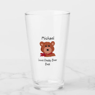 I Love Daddy Bear Best Personalized Glass