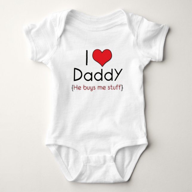 I Love Daddy..(red) Baby Bodysuit (Front)