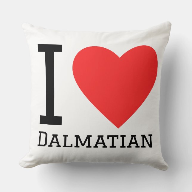 I love dalmatian  throw pillow (Front)