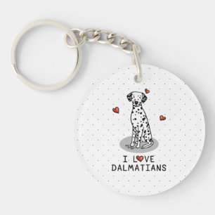 I Love Dalmatians (black 1) Hearts Cute Keychain