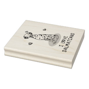 I Love Dalmatians (black 1) Hearts Cute Rubber Stamp