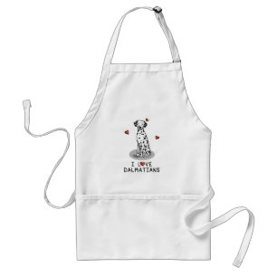 I Love Dalmatians (black 1) Hearts Cute Standard Apron