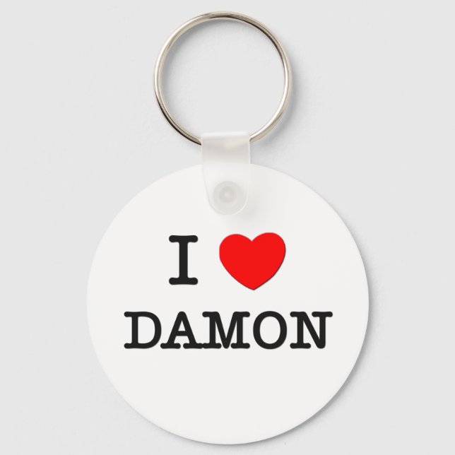 I Love Damon Keychain (Front)