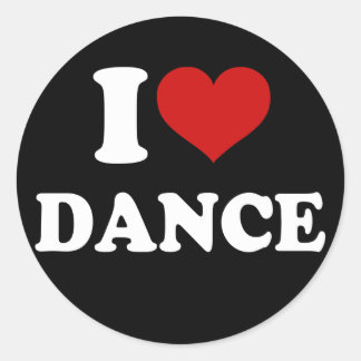 I Love Dance Classic Round Sticker