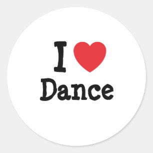 I love Dance heart custom personalized Classic Round Sticker