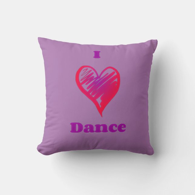 "I love dance" throw pillow. Throw Pillow (Front)