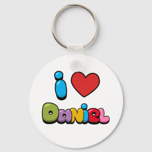 I Love Daniel Keychain