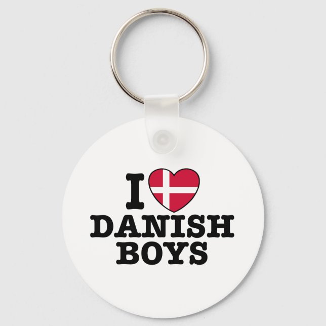 I Love Danish Boys Keychain (Front)