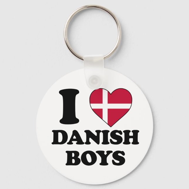 I love Danish boys Keychain (Front)