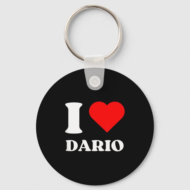 I Love Dario I Heart Dario Name Y2k Valentines Day Keychain (Front)