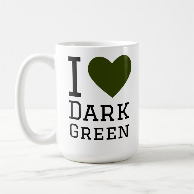 I love dark green coffee mug (Left)