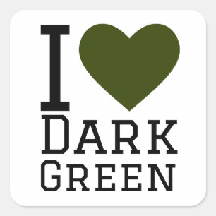 I love dark green square sticker