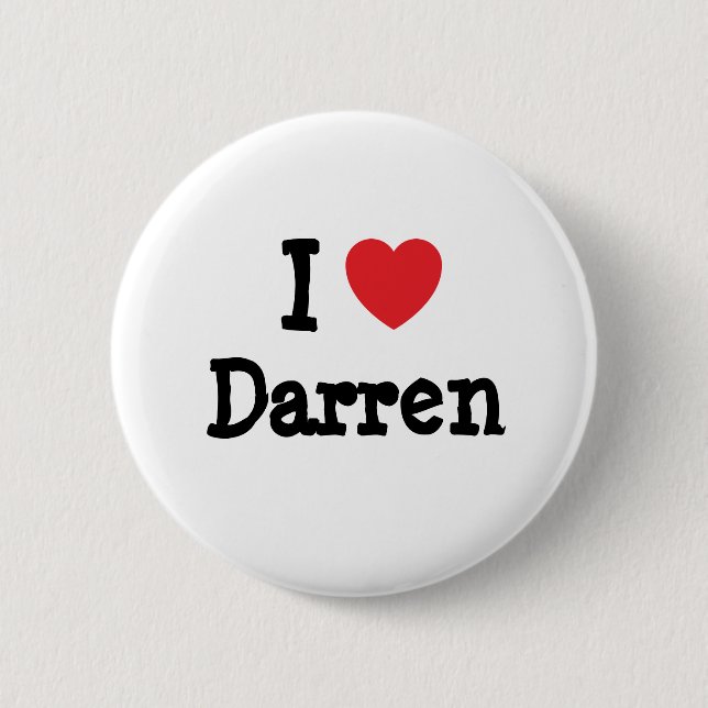 I love Darren heart custom personalized 2 Inch Round Button (Front)