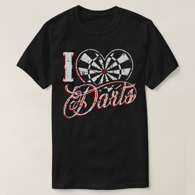 I Love Darts  T-Shirt (Design Front)