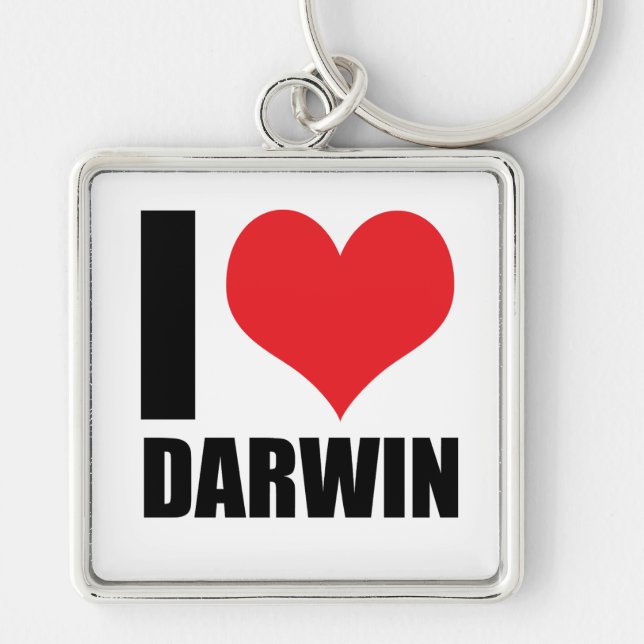 I love Darwin Keychain (Front)