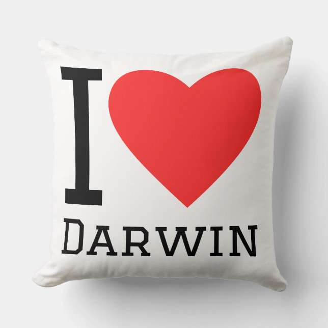 I love Darwin  Throw Pillow (Front)