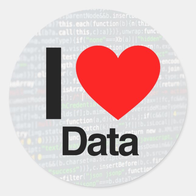 i love data classic round sticker (Front)