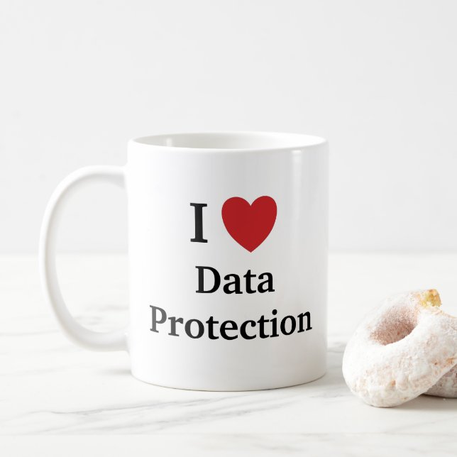 I Love Data Protection Mug GDPR Quote Slogan (With Donut)